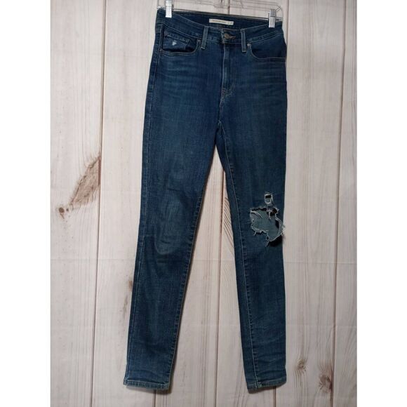 Levi's Jeans Ladies 27 High‎ Rise Skinny Distressed - Picture 1 of 8